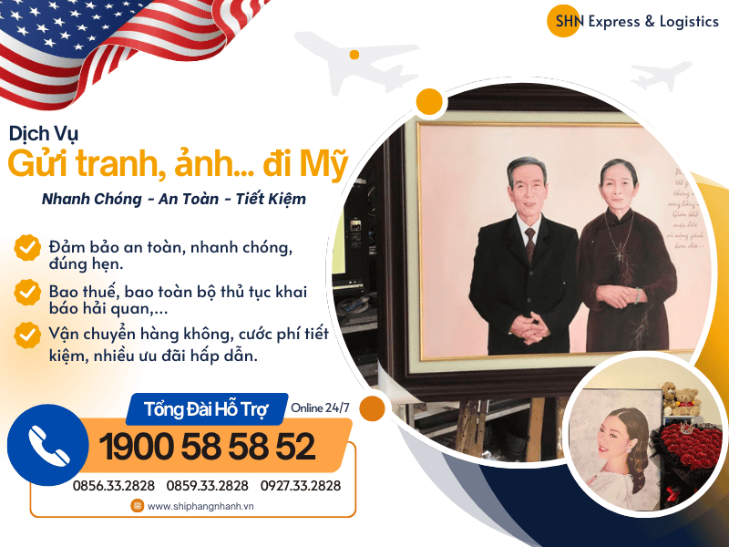 dich vu gui tranh anh di my