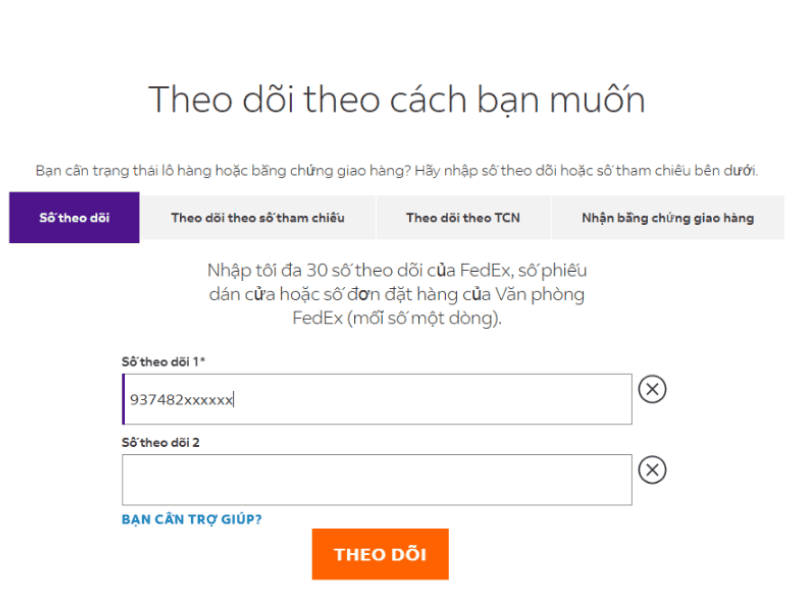 tra cuu truc tiep tren trang web cua fedex 1