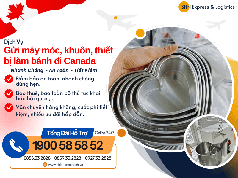 gui may moc thiet bi khuon nguyen lieu lam banh di canada