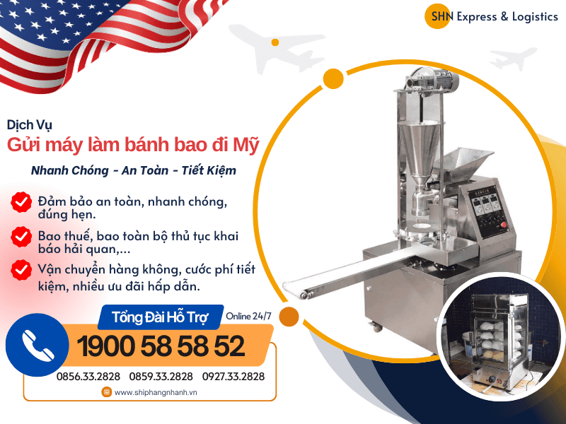 gui may lam banh bao tu hap banh bao di my